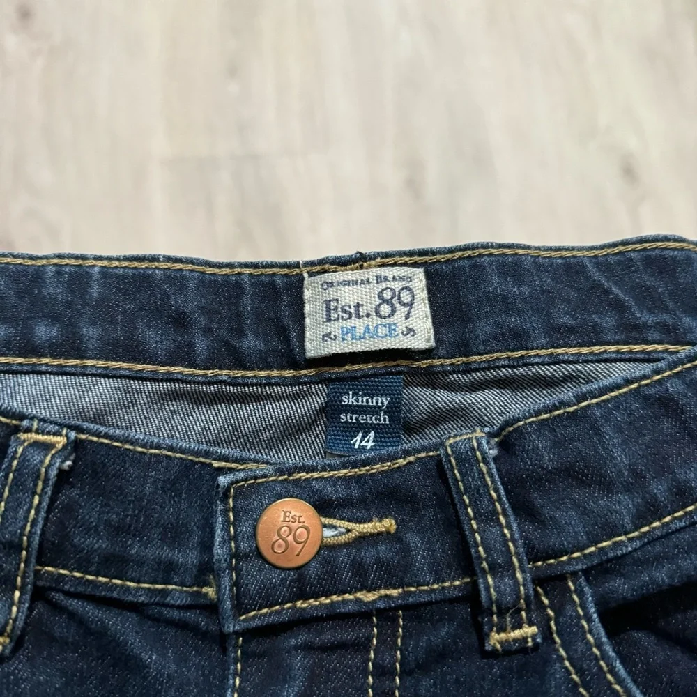 Kids The Children's Place Girls Dark Wash Skinny Stretch Denim Jeans 14 XL